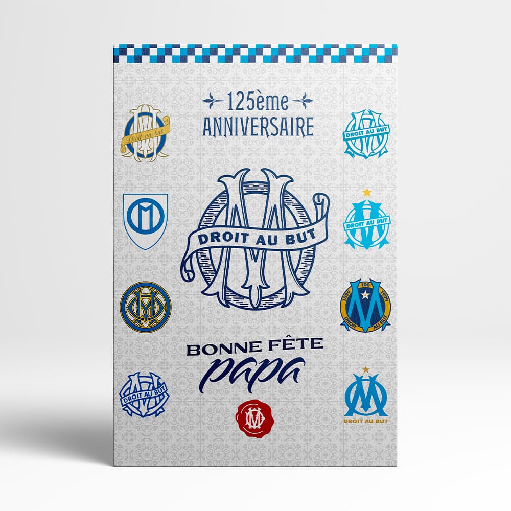Toile - Olympique de Marseille - Bonne fête papa 125 ans (Grand modèle - 50*40cm)