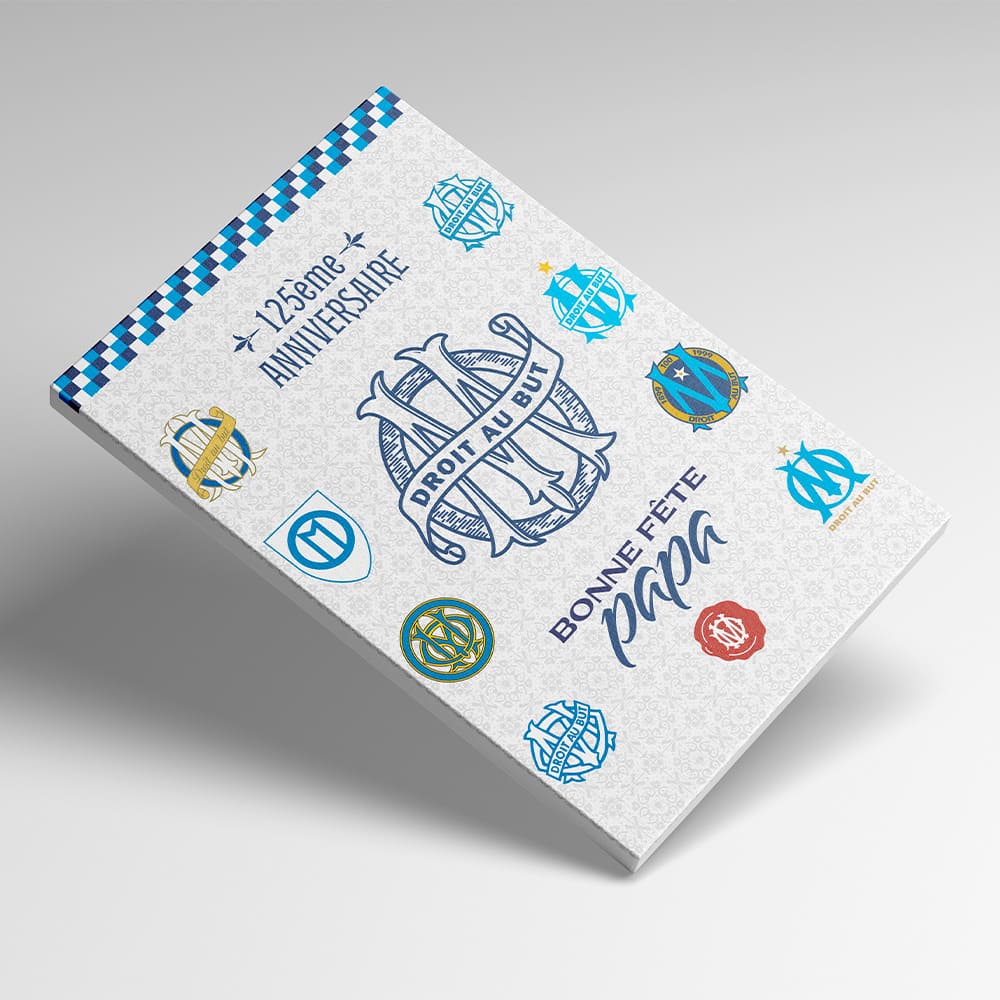 Toile - Olympique de Marseille - Bonne fête papa 125 ans (Grand modèle - 50*40cm)