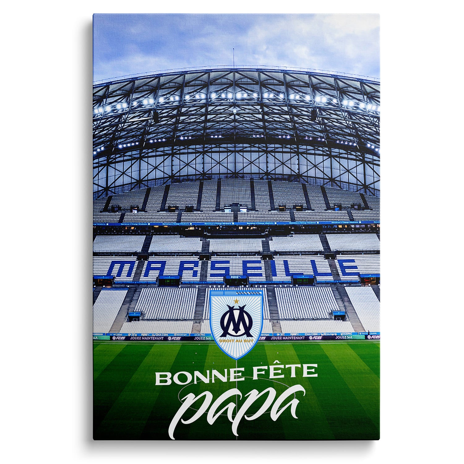 Toile - Olympique de Marseille - Bonne fête papa (Grand modèle - 50*40cm)