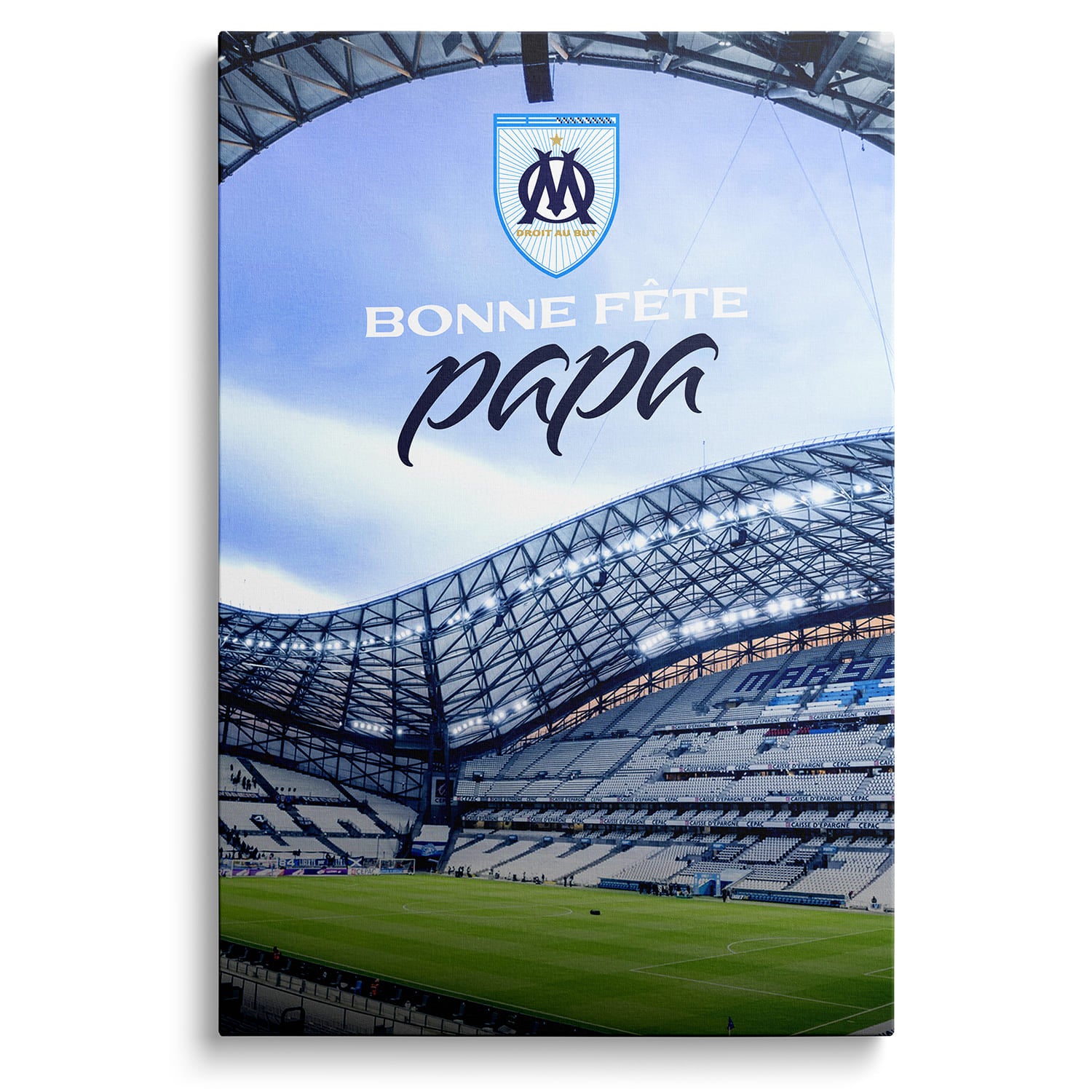 Toile - Olympique de Marseille - Bonne fête papa (Grand modèle - 50*40cm)