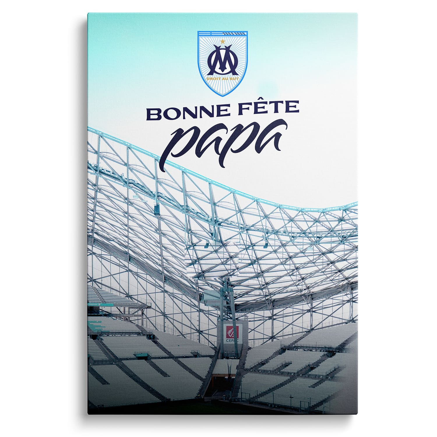 Toile - Olympique de Marseille - Bonne fête papa (Grand modèle - 50*40cm)