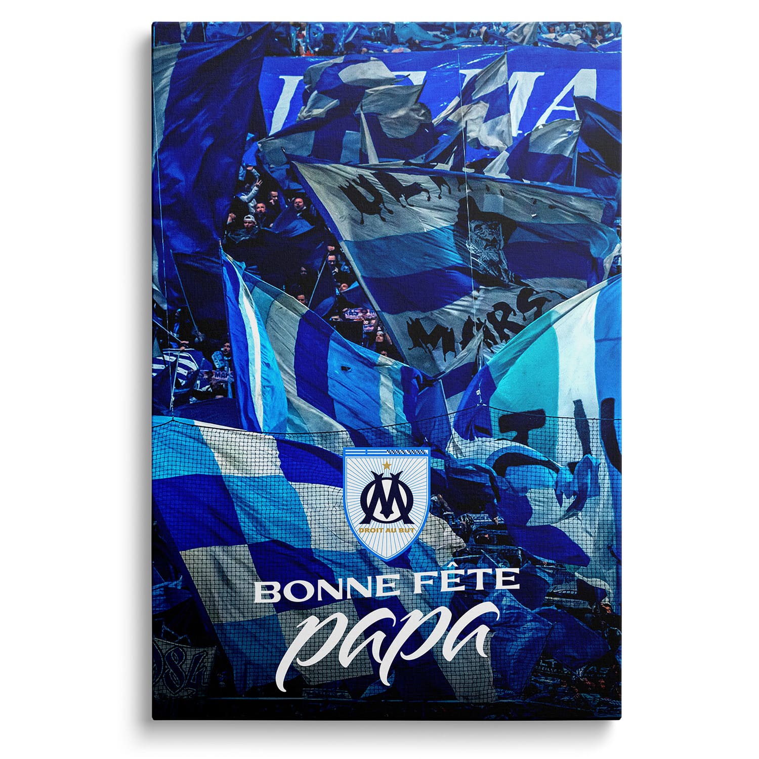 Toile - Olympique de Marseille - Bonne fête papa (Grand modèle - 50*40cm)