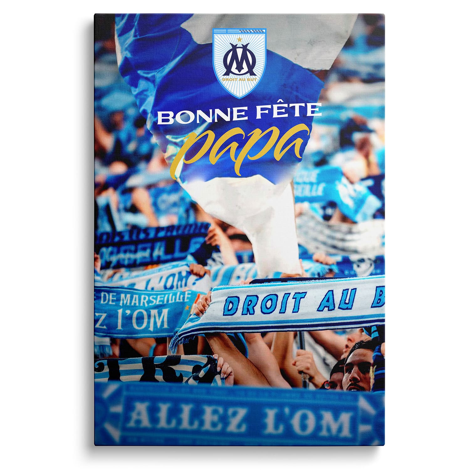 Toile - Olympique de Marseille - Bonne fête papa (Grand modèle - 50*40cm)