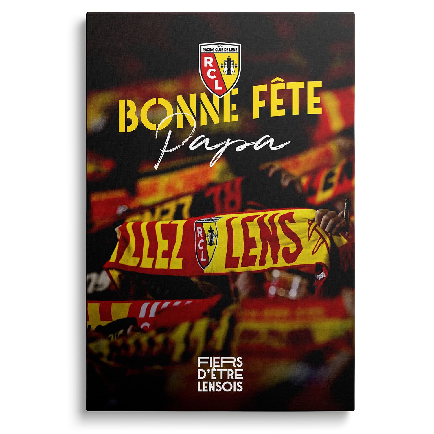 Toile - Racing club de Lens - Bonne fête papa (Grand modèle - 50*40cm)