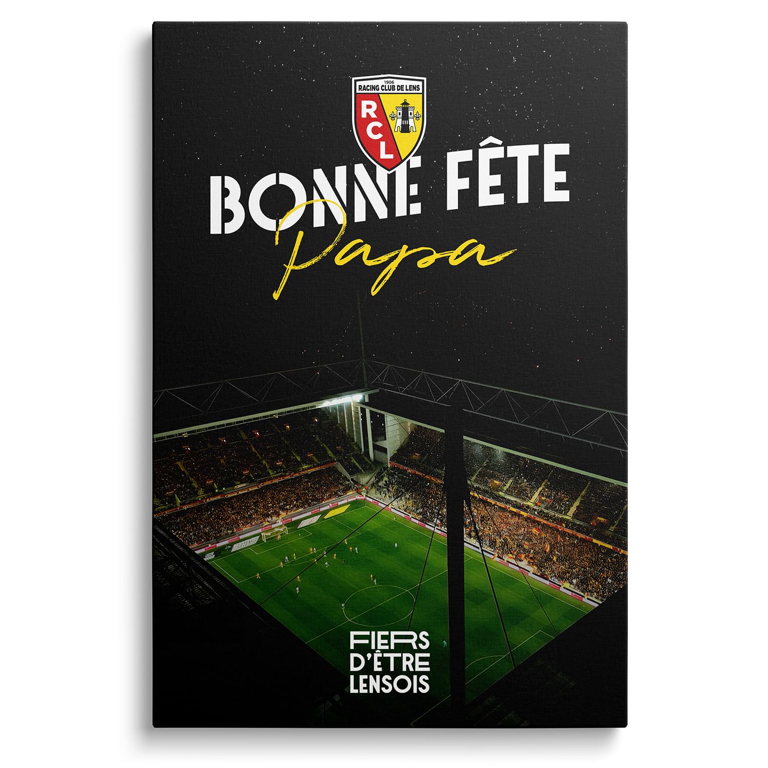 Toile - Racing club de Lens - Bonne fête papa (Grand modèle - 50*40cm)