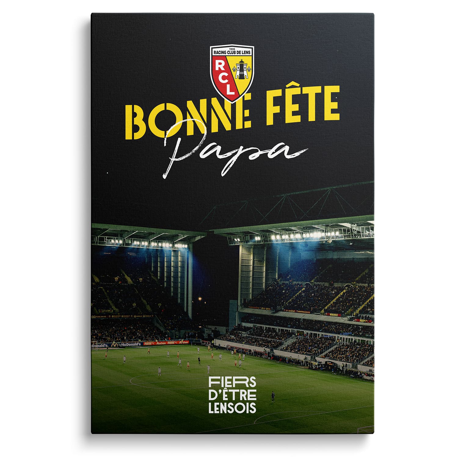Toile - Racing club de Lens - Bonne fête papa (Grand modèle - 50*40cm)