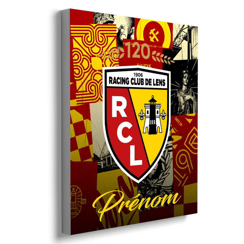 Toile logo personnalisable RC Lens – 120 ans Domicile