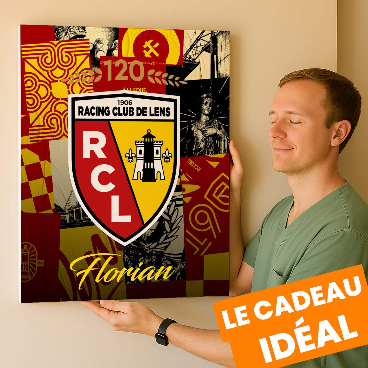 OneTrophy RC Lens - Toile Logo personnalisable - Domicile (120 ans)
