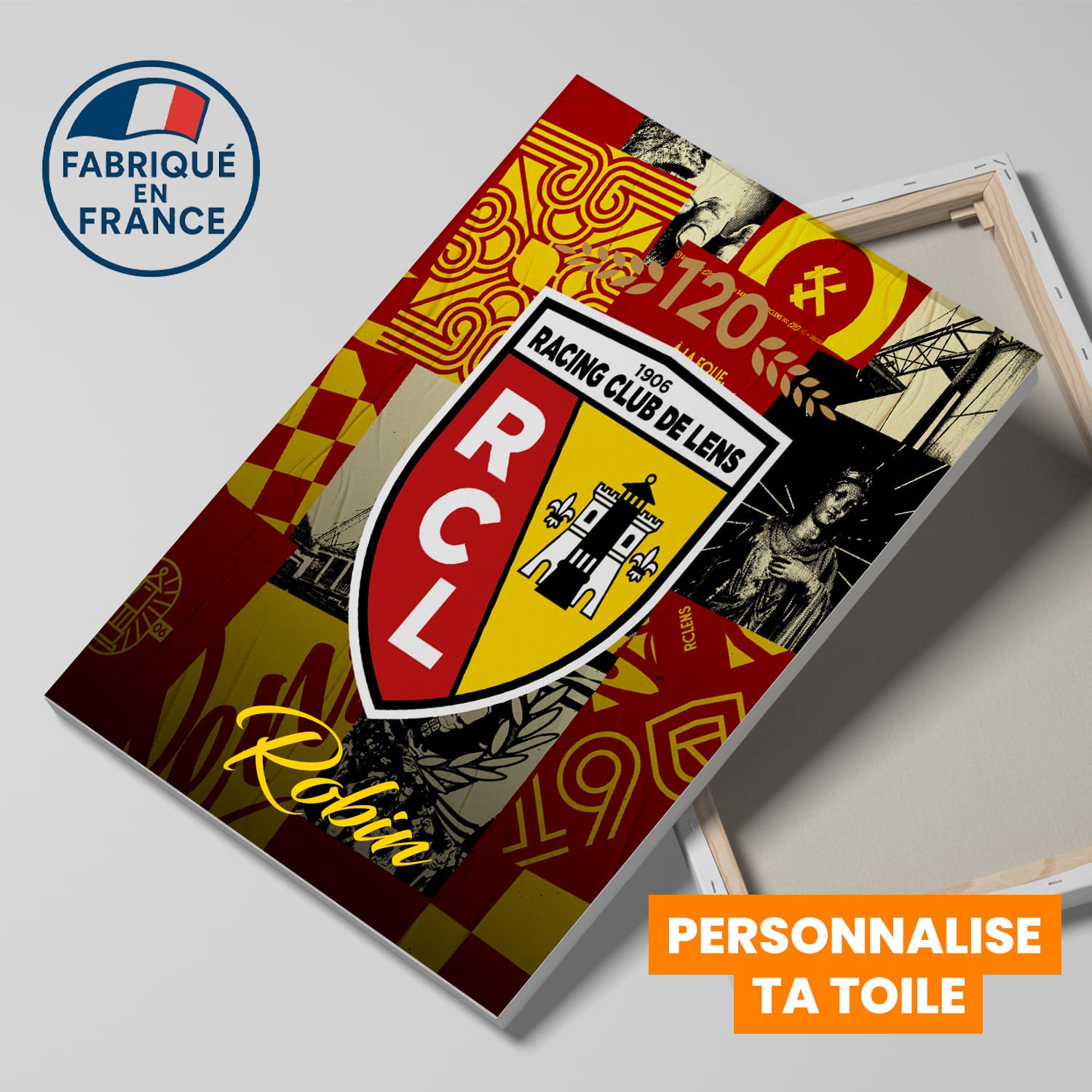 OneTrophy RC Lens - Toile Logo personnalisable - Domicile (120 ans)