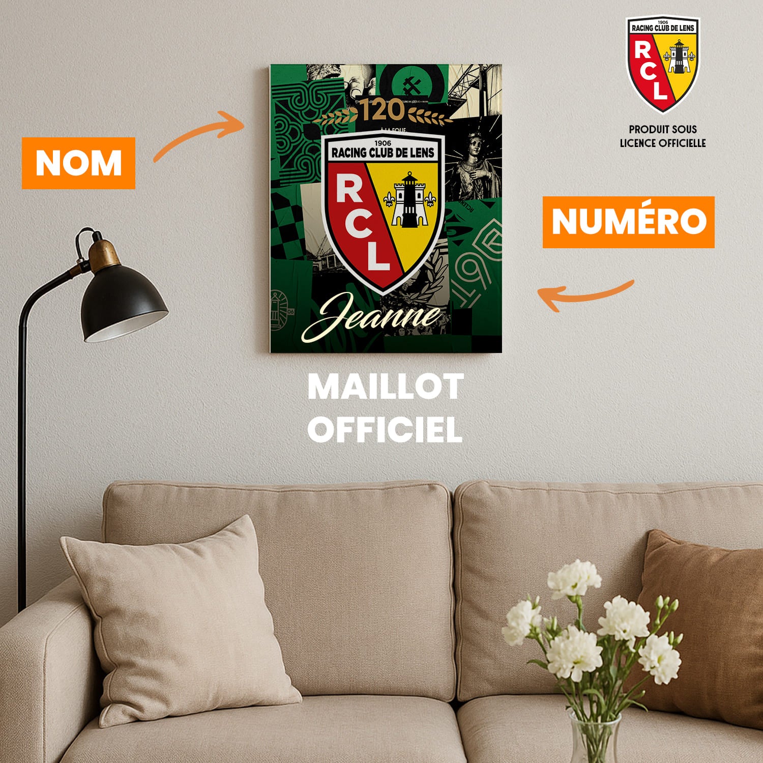 OneTrophy RC Lens - Toile Logo personnalisable - Extérieur (120 ans)