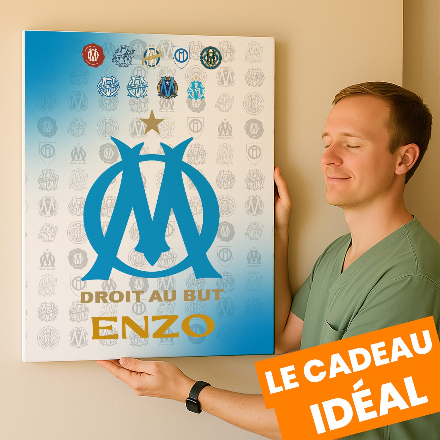 OneTrophy Olympique de Marseille - Toile Logo personnalisable - Domicile