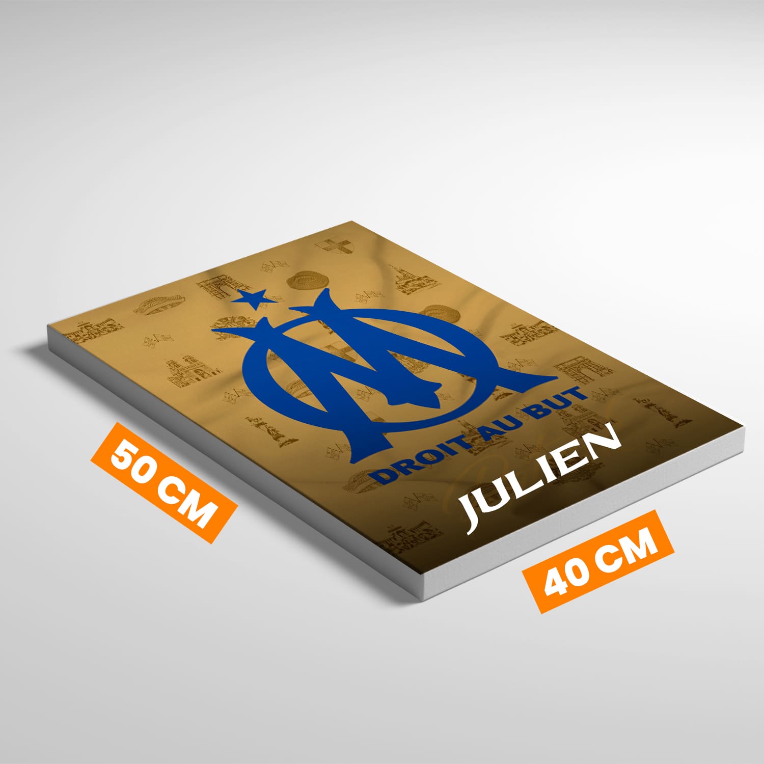 OneTrophy Olympique de Marseille - Toile Logo personnalisable - Marseille - Ville historique (doré)