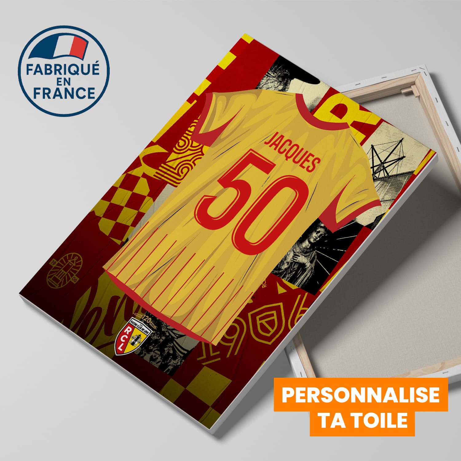 OneTrophy RC Lens - Toile maillot personnalisable - Domicile