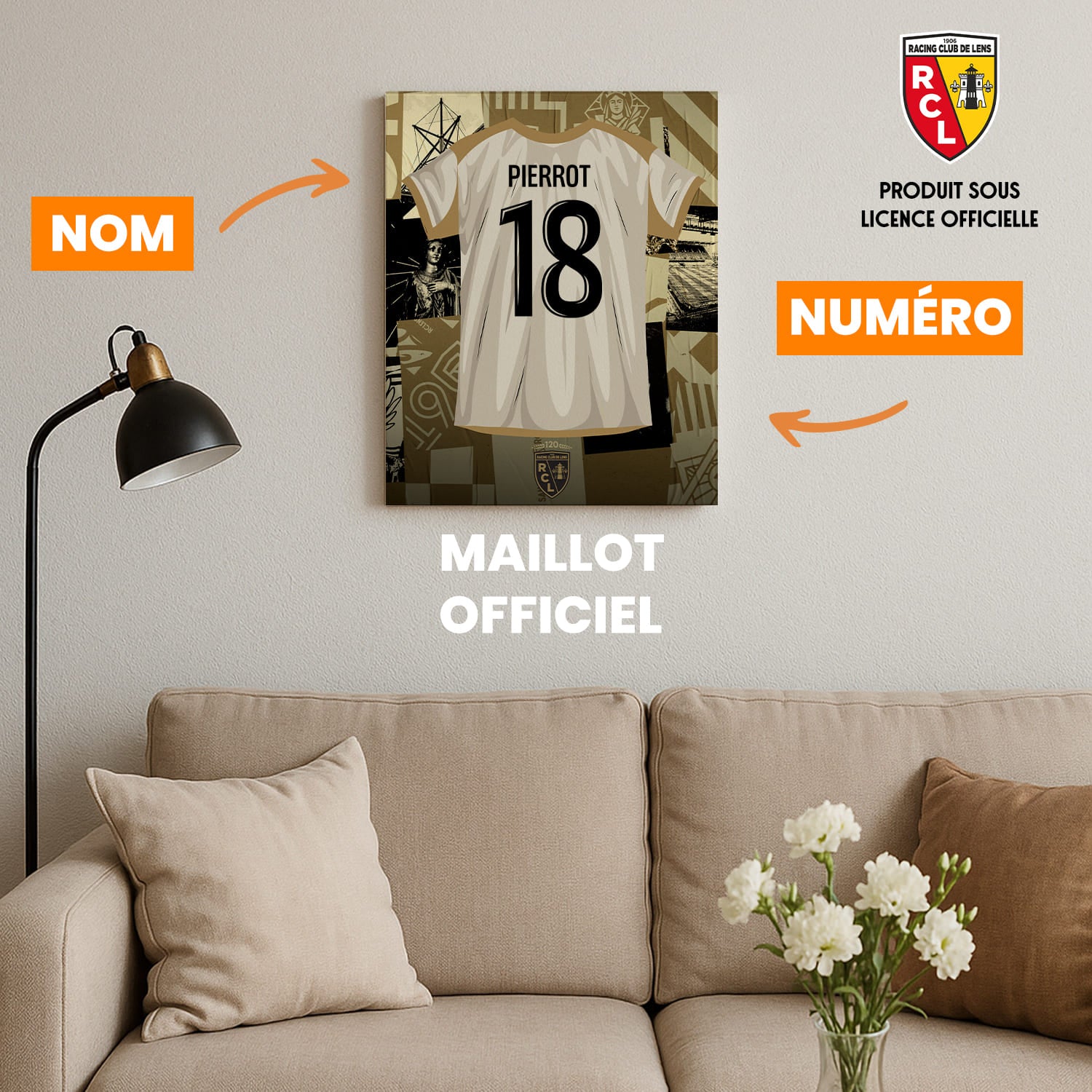 OneTrophy RC Lens - Toile maillot personnalisable - Third (120 ans)