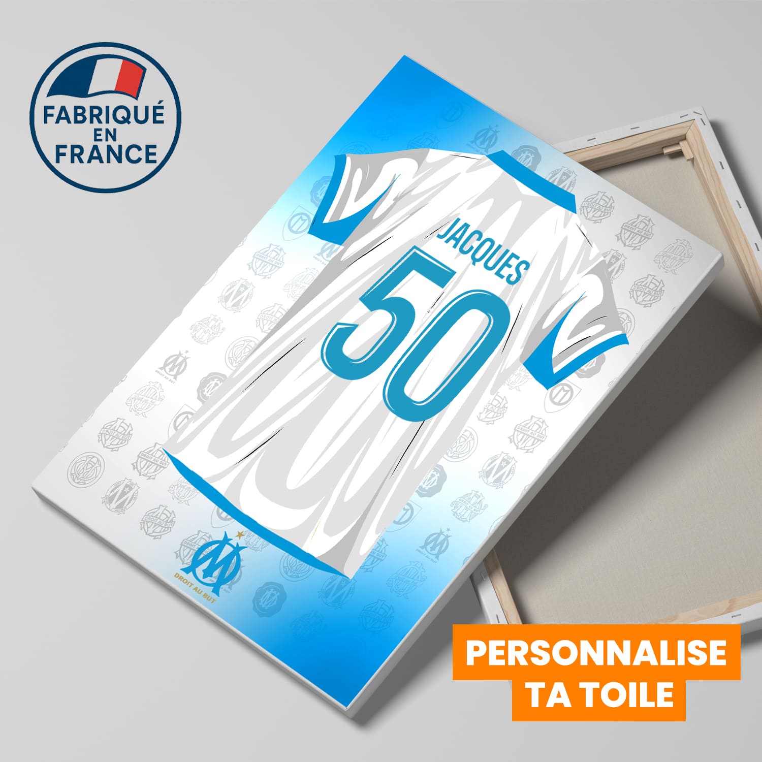 OneTrophy Olympique de Marseille - Toile Maillot personnalisable - Domicile