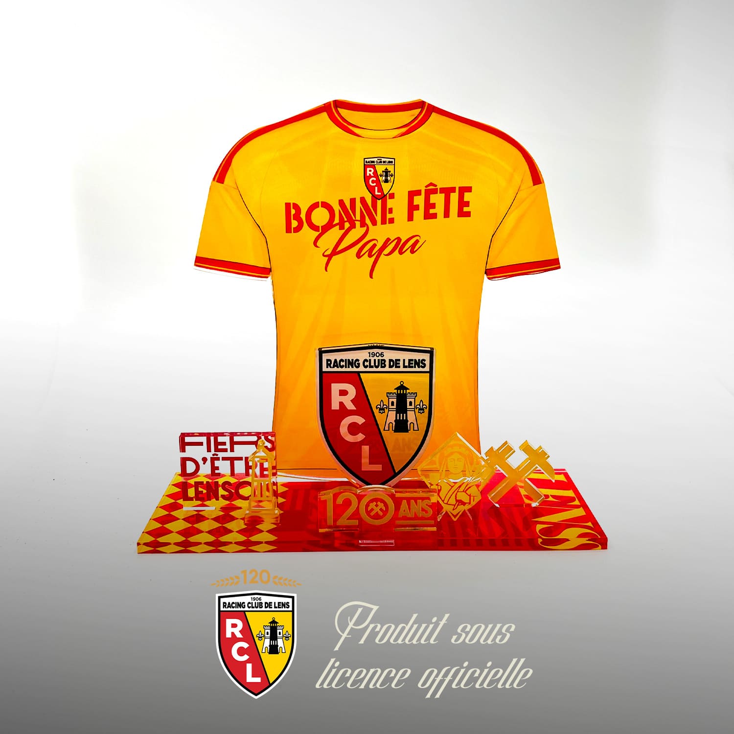Kit Maillot RC Lens Fête des Pères – « Bonne Fête Papa » (Domicile) | Produit sous Licence Officielle