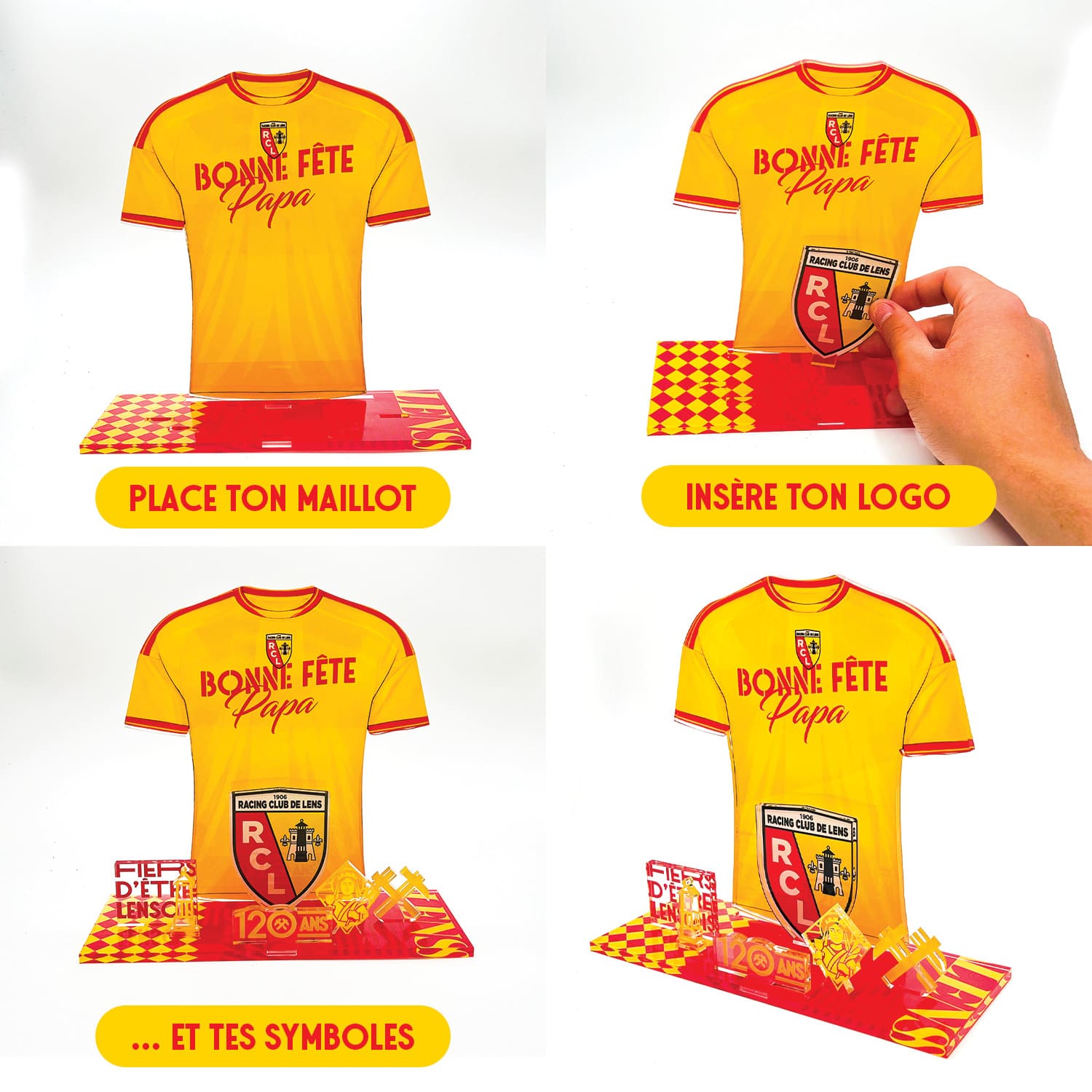 Kit Maillot RC Lens Fête des Pères – « Bonne Fête Papa » (Domicile) | Produit sous Licence Officielle