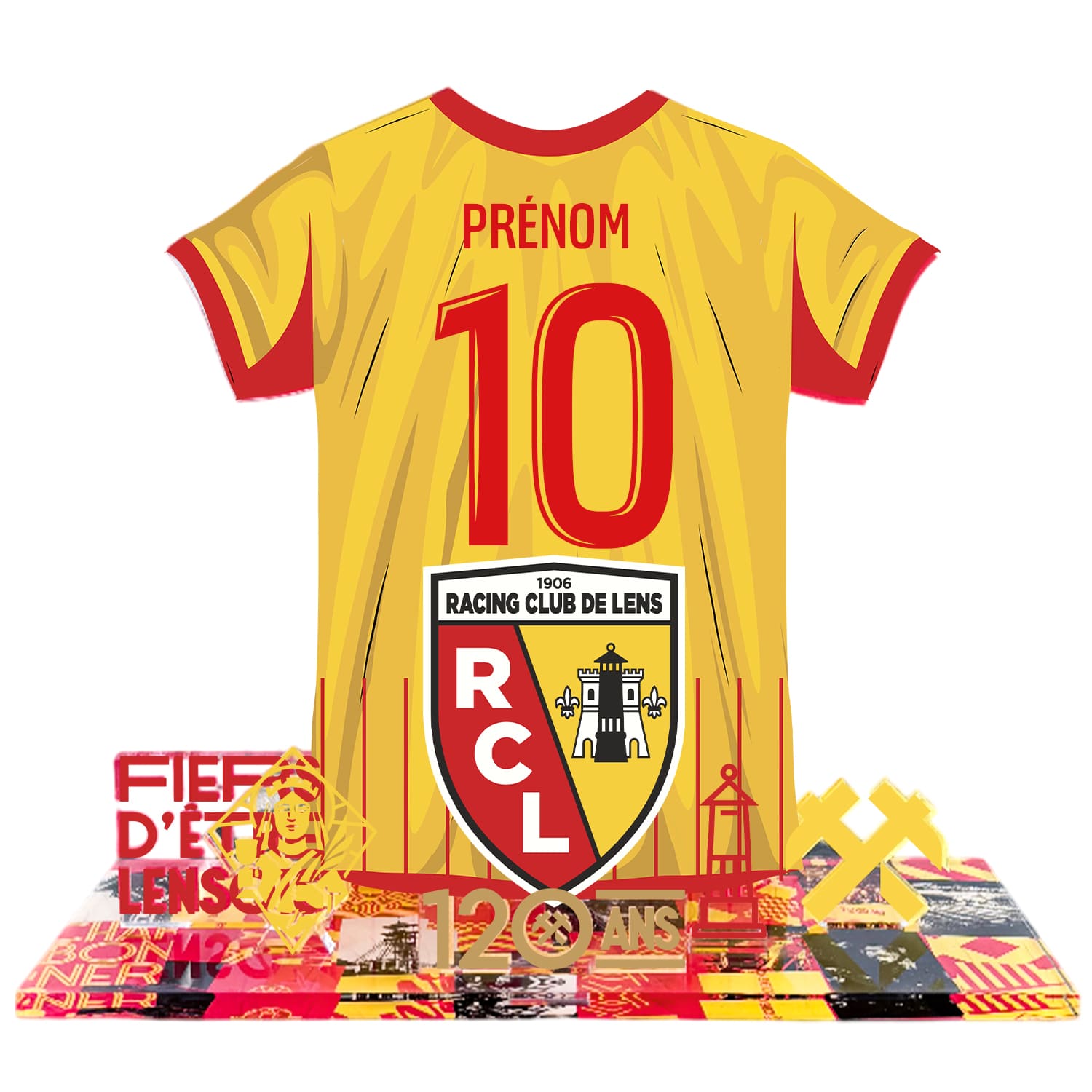 OneTrophy RC Lens - Kit Maillot à construire personnalisable – Édition 120 Ans (Domicile)