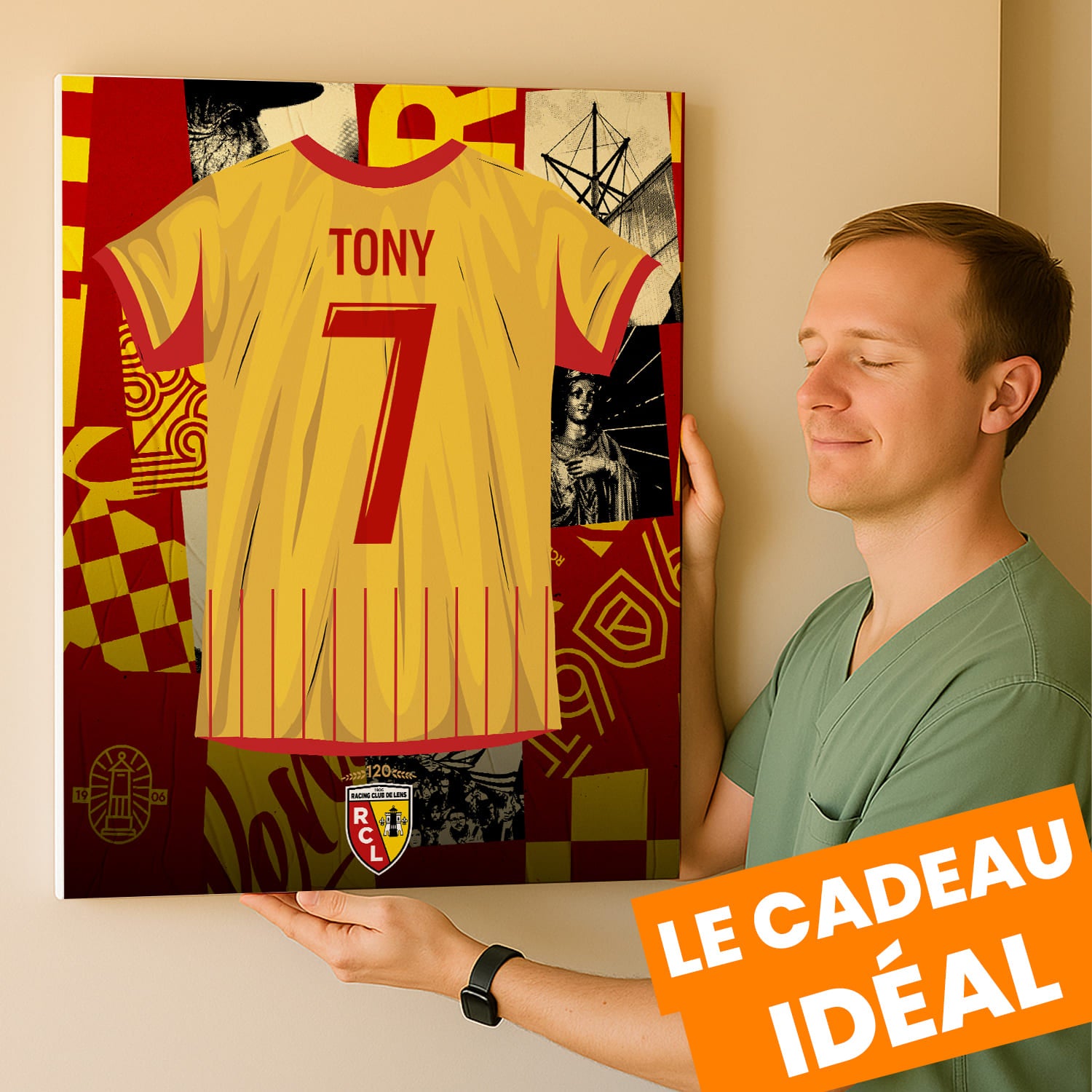 OneTrophy RC Lens - Toile maillot personnalisable - Domicile