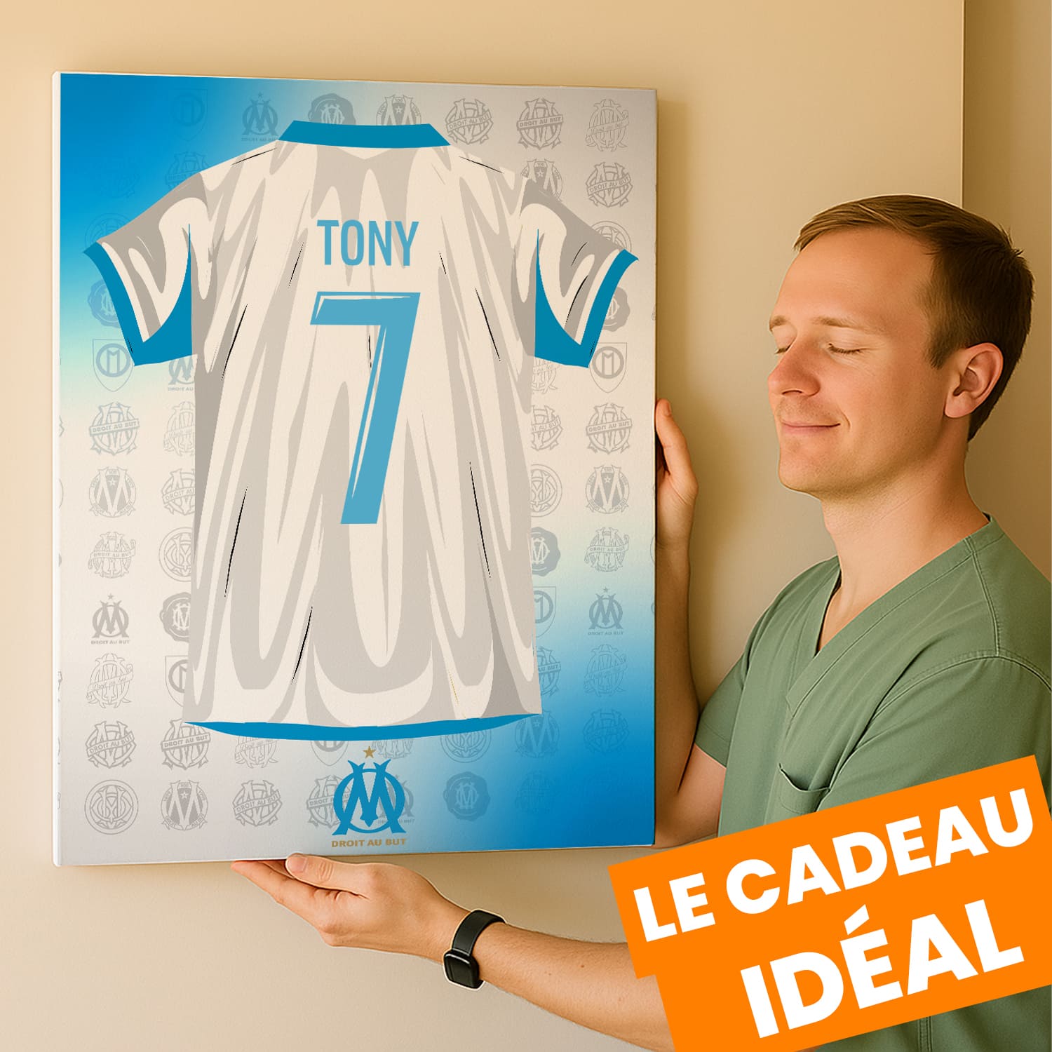 OneTrophy Olympique de Marseille - Toile Maillot personnalisable - Domicile