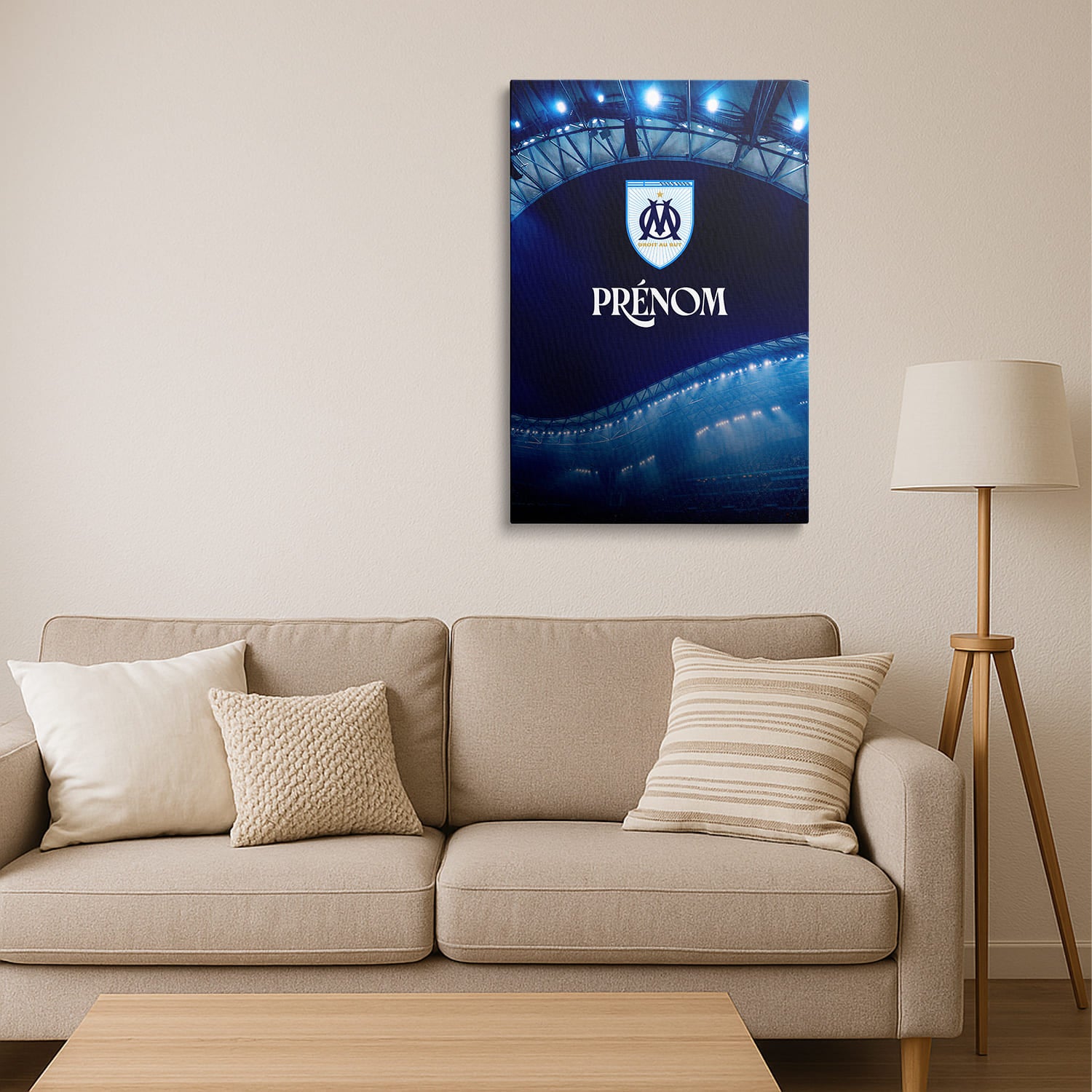 OneTrophy Olympique de Marseille - Toile personnalisable - Sous les feux du Velodrome