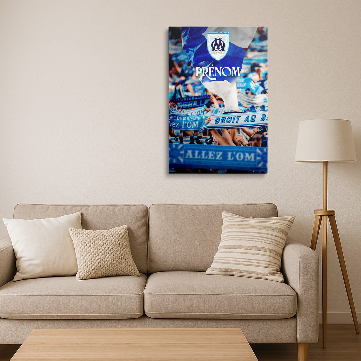 OneTrophy Olympique de Marseille - Toile personnalisable - Le cri des virages