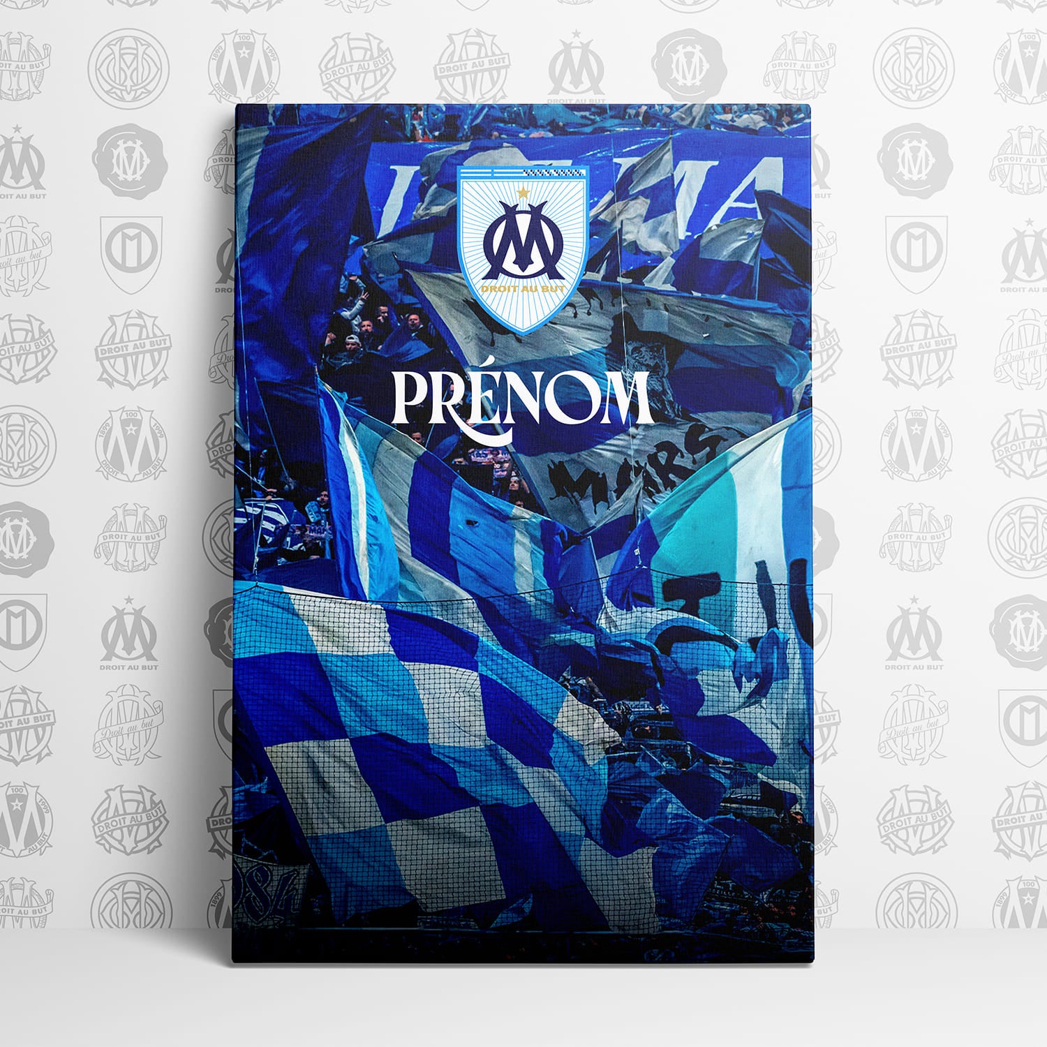 OneTrophy Olympique de Marseille - Toile personnalisable - La marée bleue et blanche
