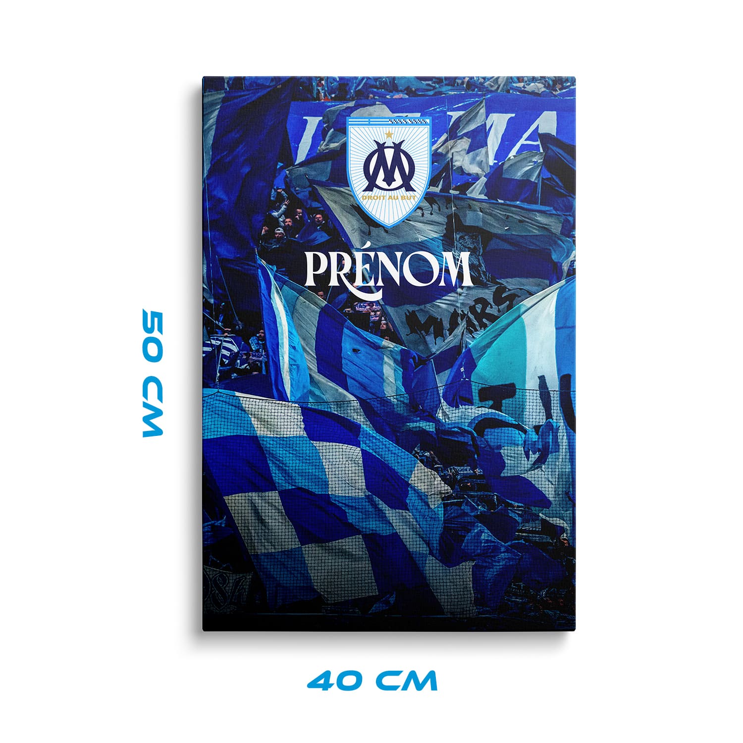 OneTrophy Olympique de Marseille - Toile personnalisable - La marée bleue et blanche