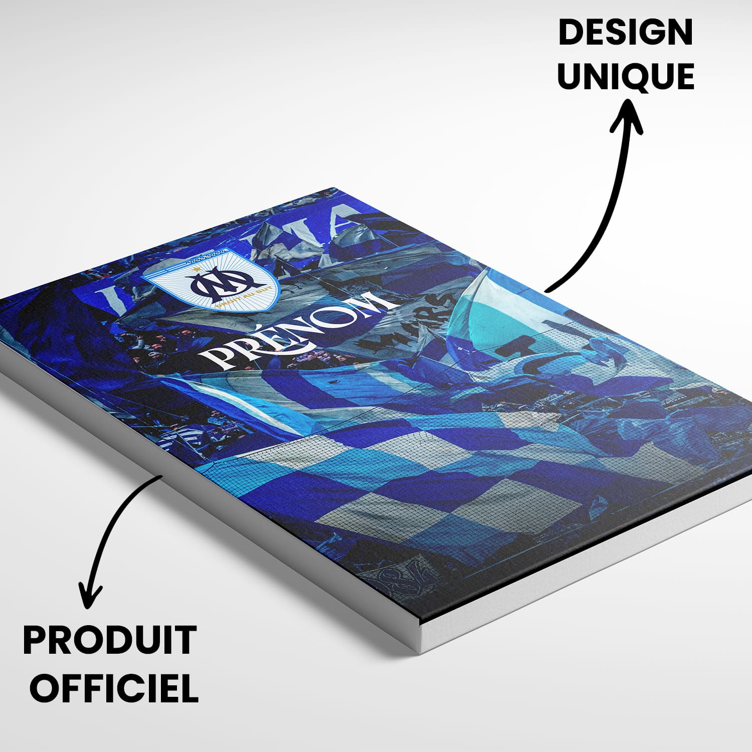 OneTrophy Olympique de Marseille - Toile personnalisable - La marée bleue et blanche