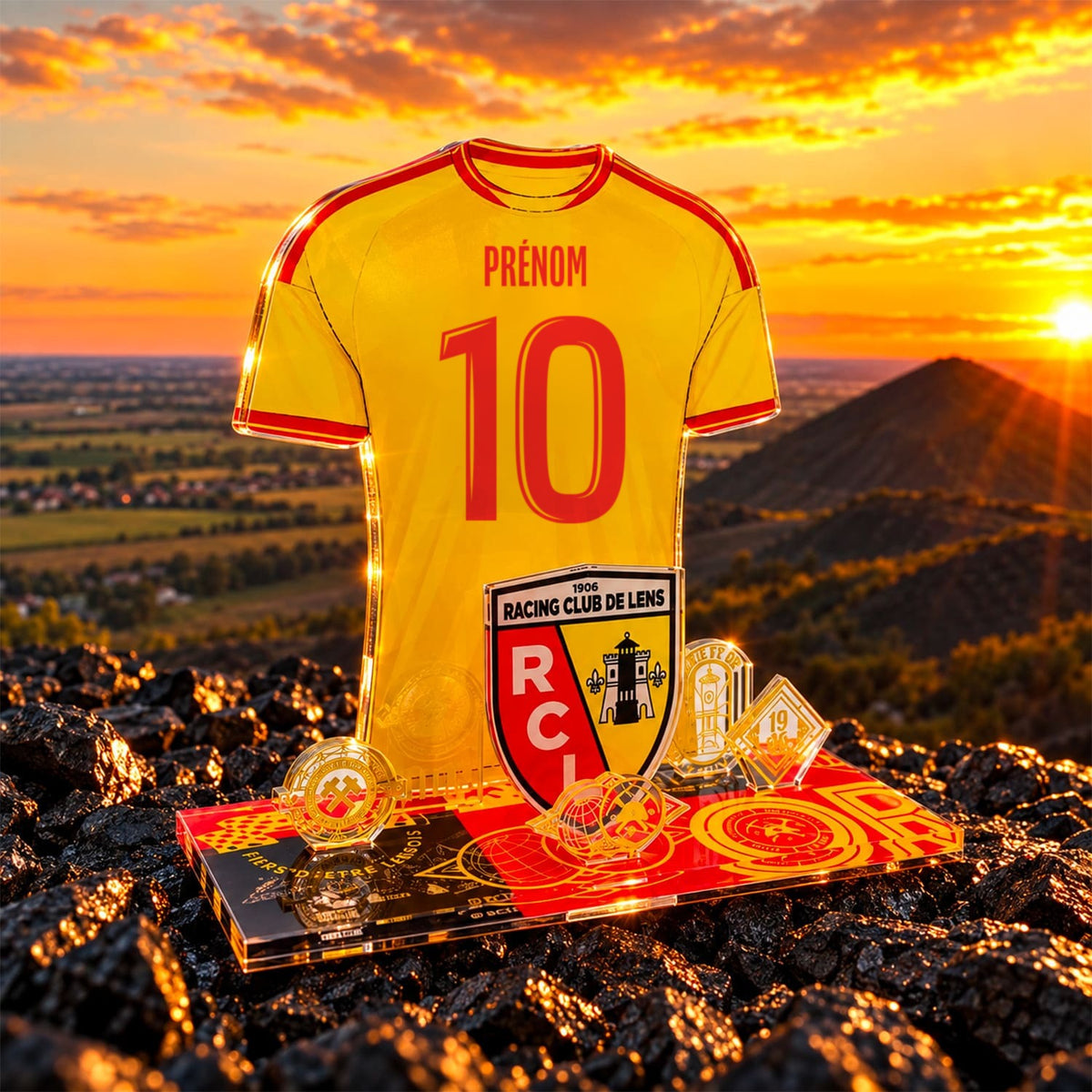 Décor acrylique personnalisable RC Lens – Maillot domicile