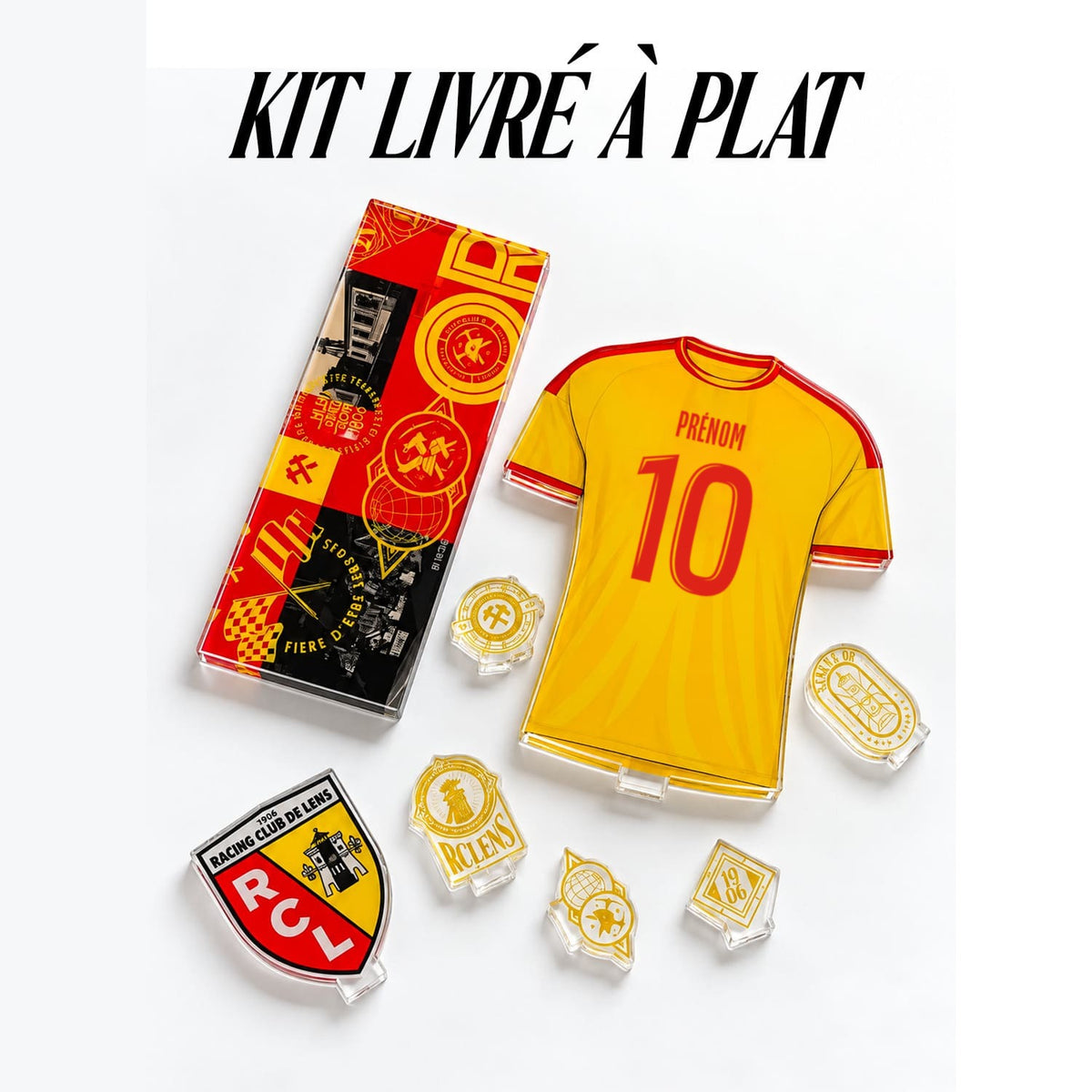 Décor acrylique personnalisable RC Lens – Maillot domicile