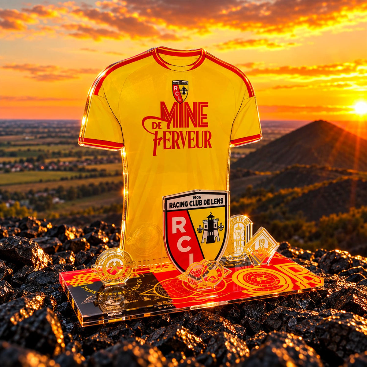 Décor acrylique RC Lens – Maillot domicile