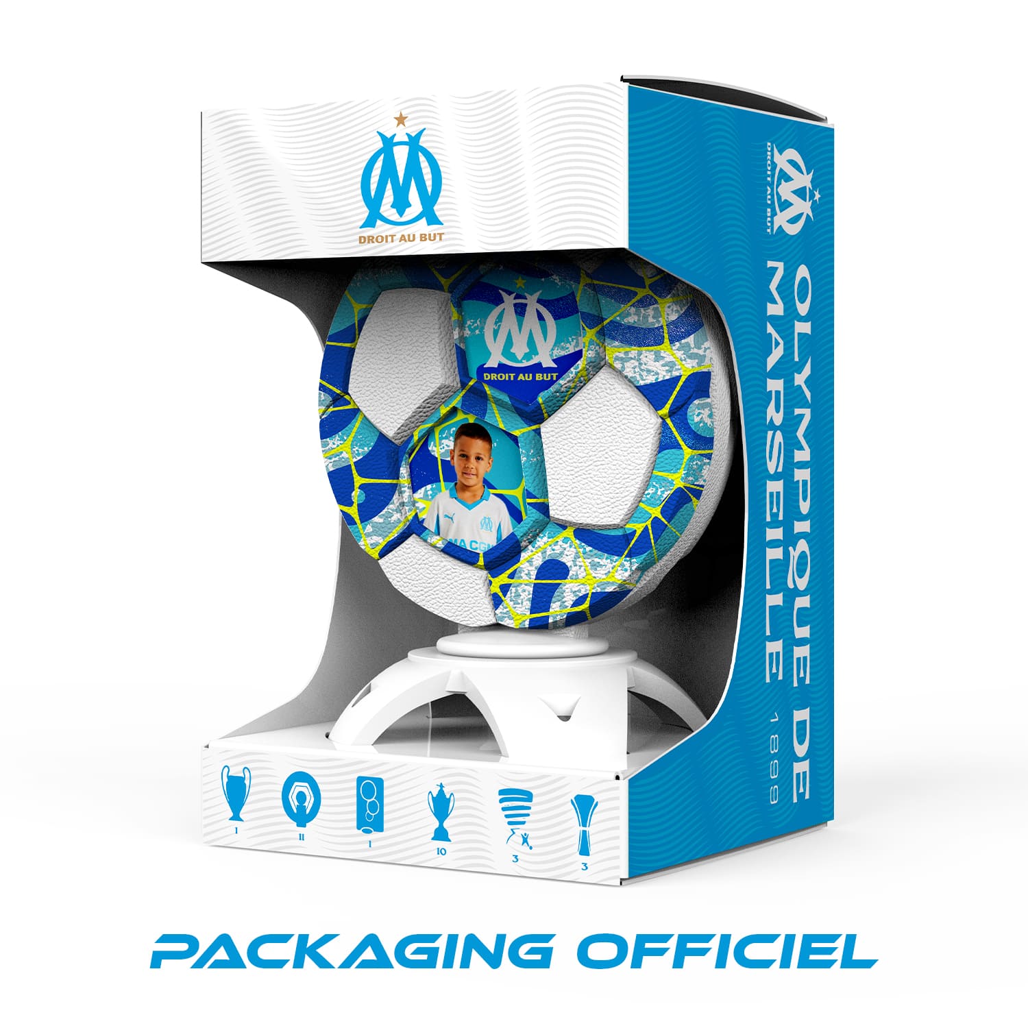 OneTrophy - Olympique de Marseille - Trophée personnalisable - Marseille, ma ville