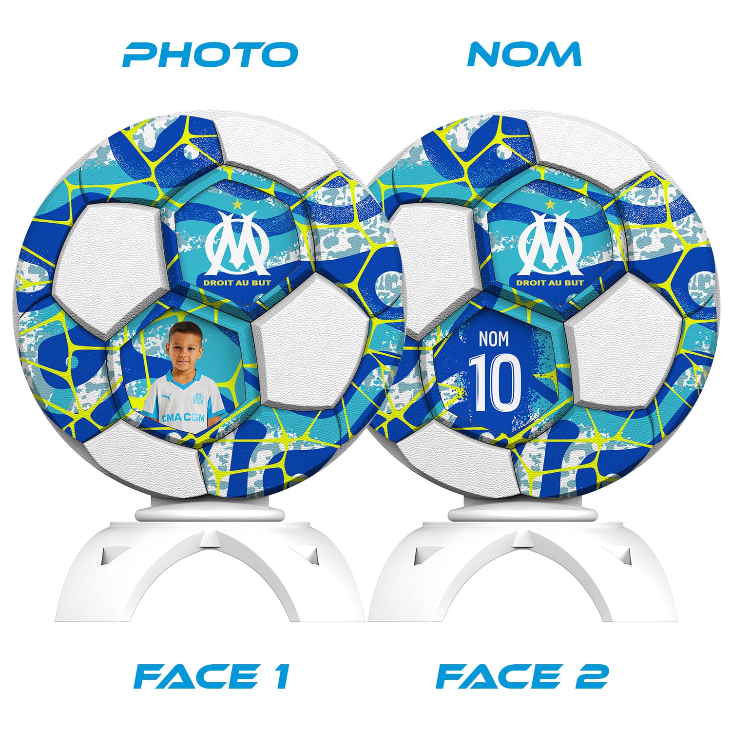 OneTrophy - Olympique de Marseille - Trophée personnalisable - Marseille, ma ville
