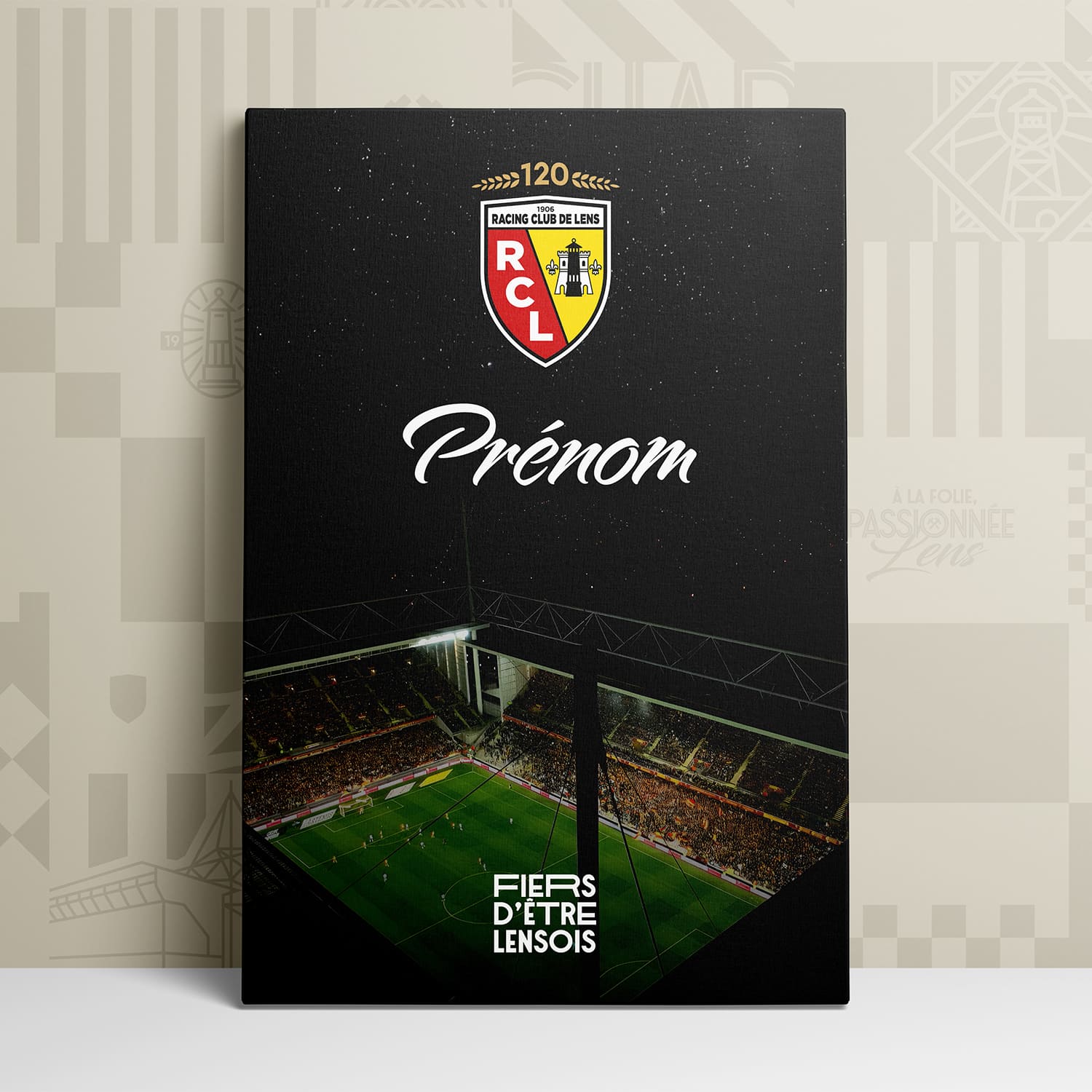 OneTrophy RC Lens - Toile personnalisable - Bollaert en lumière