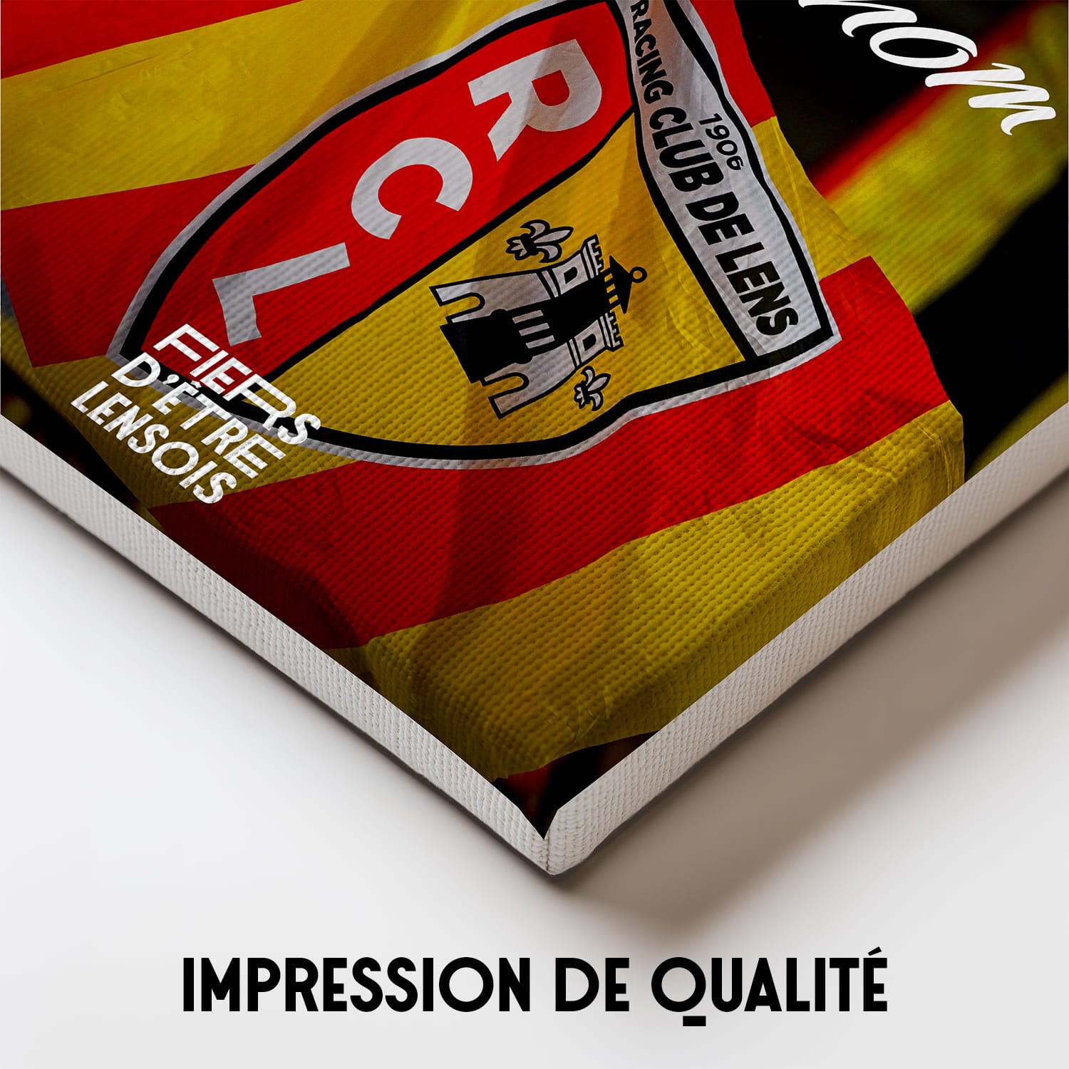 OneTrophy RC Lens - Toile personnalisable - La Vague Sang et Or