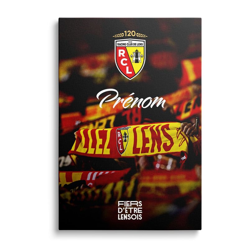 Toile personnalisable RC Lens – Le mur Sang et Or