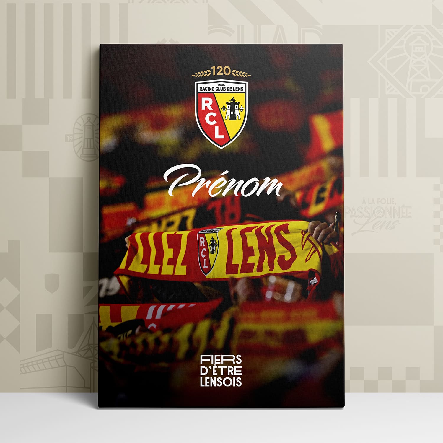OneTrophy RC Lens - Toile personnalisable - Le mur Sang et Or
