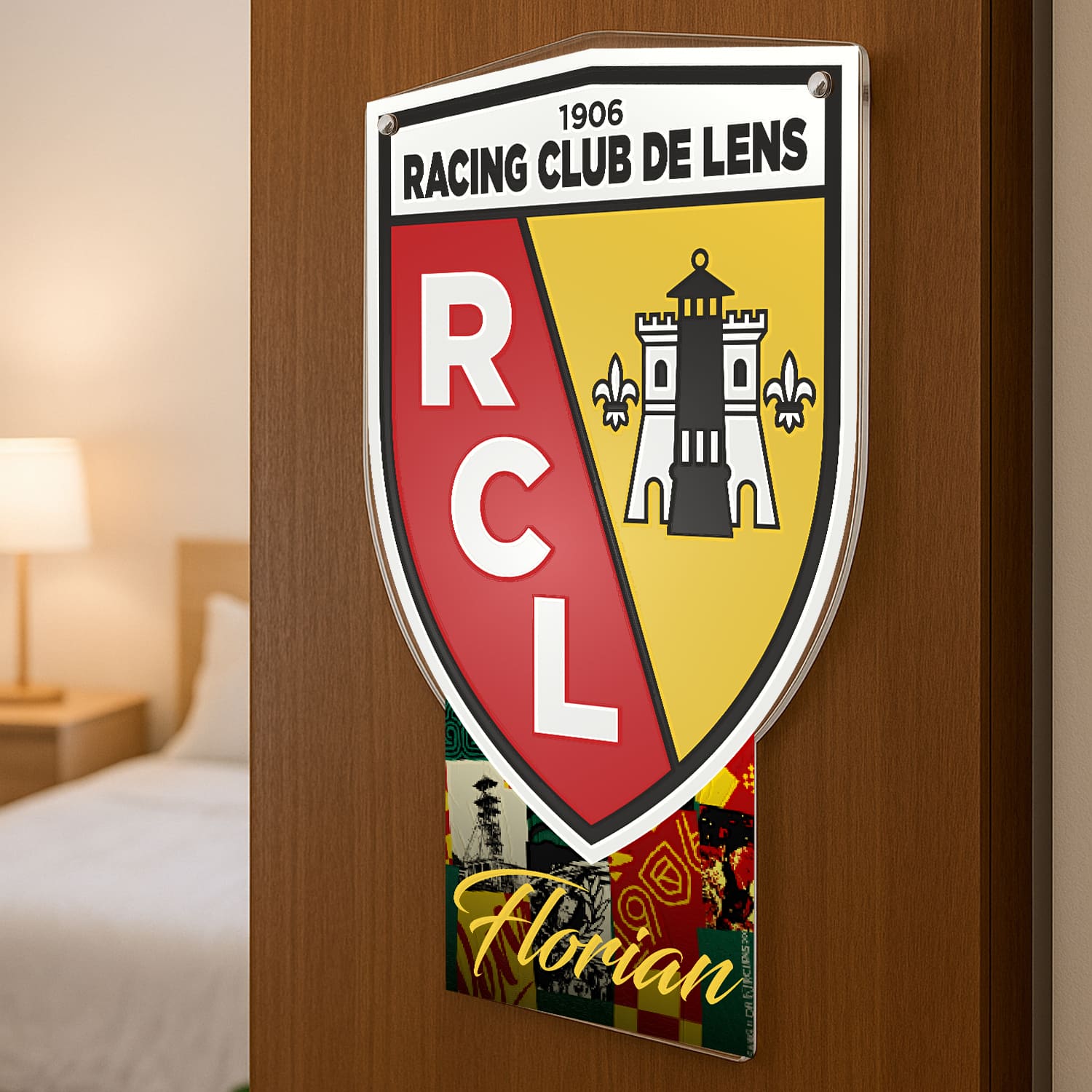 OneTrophy RC Lens - Plaque Supporters Personnalisable – Édition 120 Ans (Domicile)