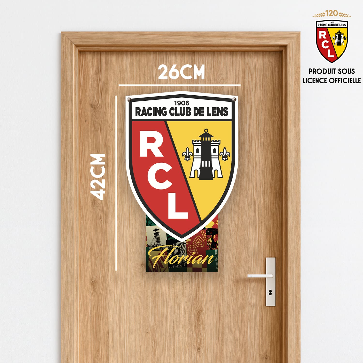 OneTrophy RC Lens - Plaque Supporters Personnalisable – Édition 120 Ans (Domicile)