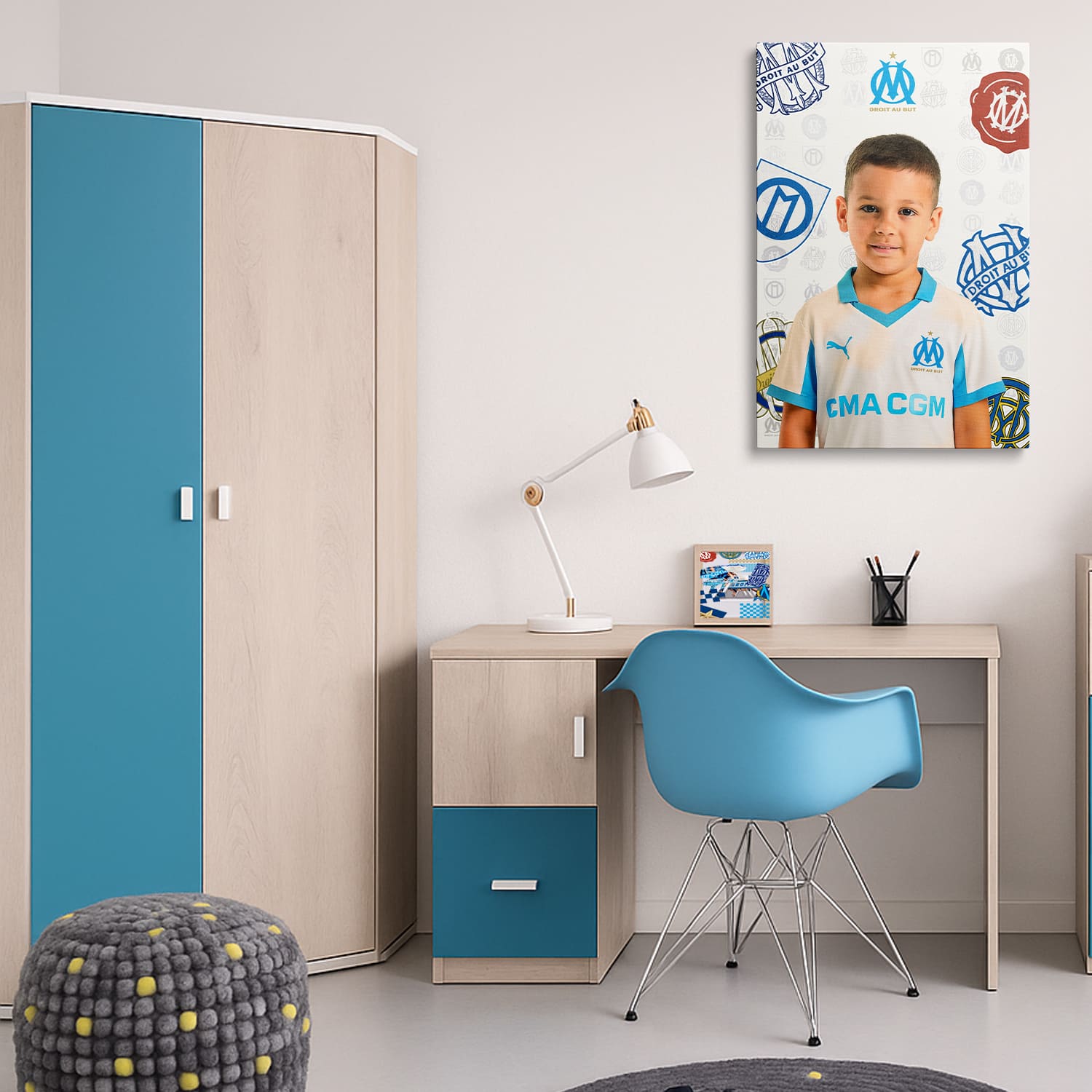 OneTrophy Olympique de Marseille - Toile personnalisable photo - Domicile