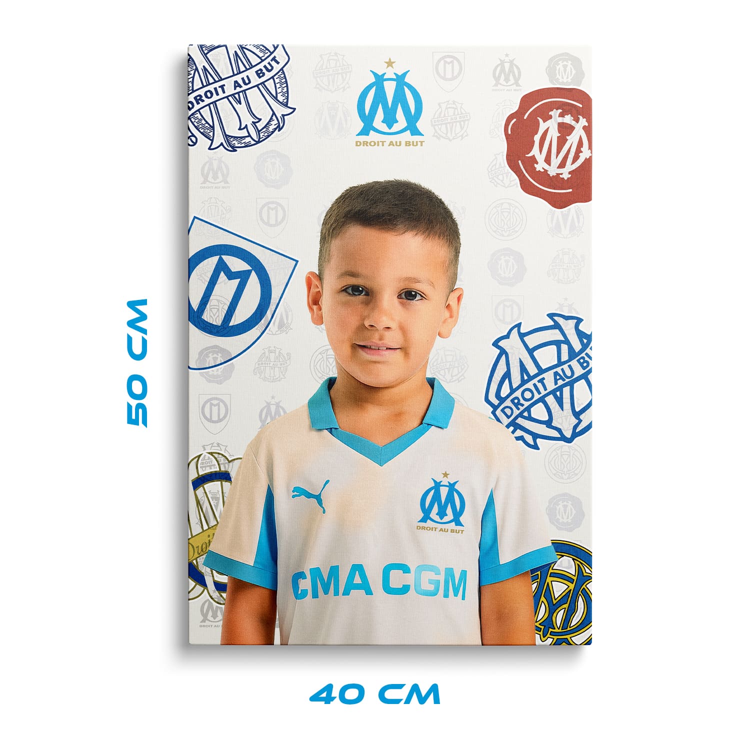 OneTrophy Olympique de Marseille - Toile personnalisable photo - Domicile