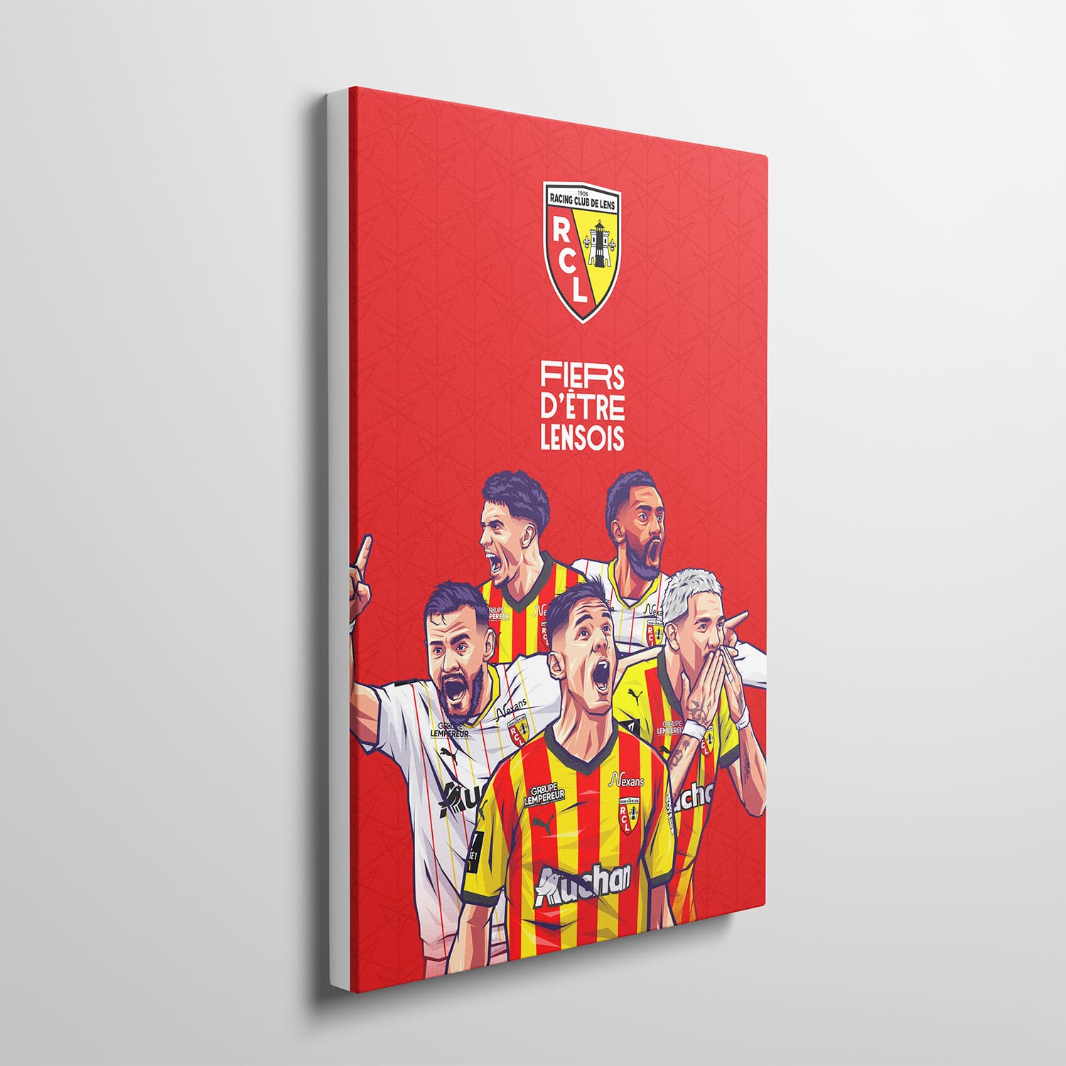 Toile sous licence officielle RC Lens - Pilier de Bollaert (50*40cm)