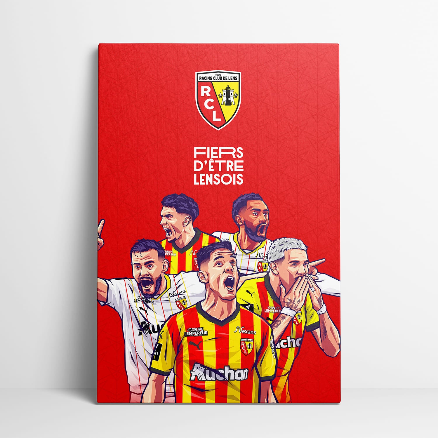 Toile sous licence officielle RC Lens - Pilier de Bollaert (50*40cm)