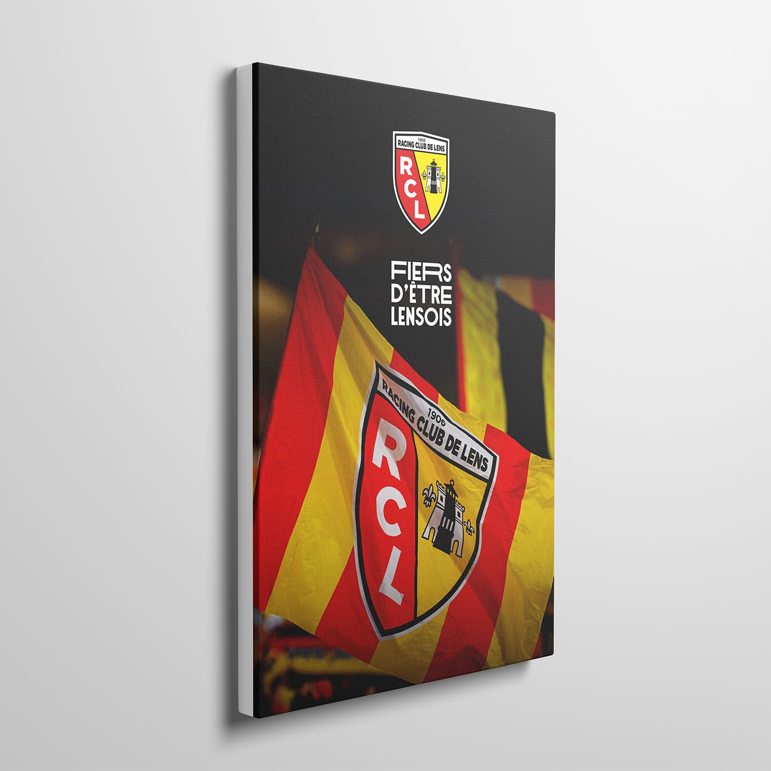 Toile sous licence officielle RC Lens - La vague Sang et Or (50*40cm)