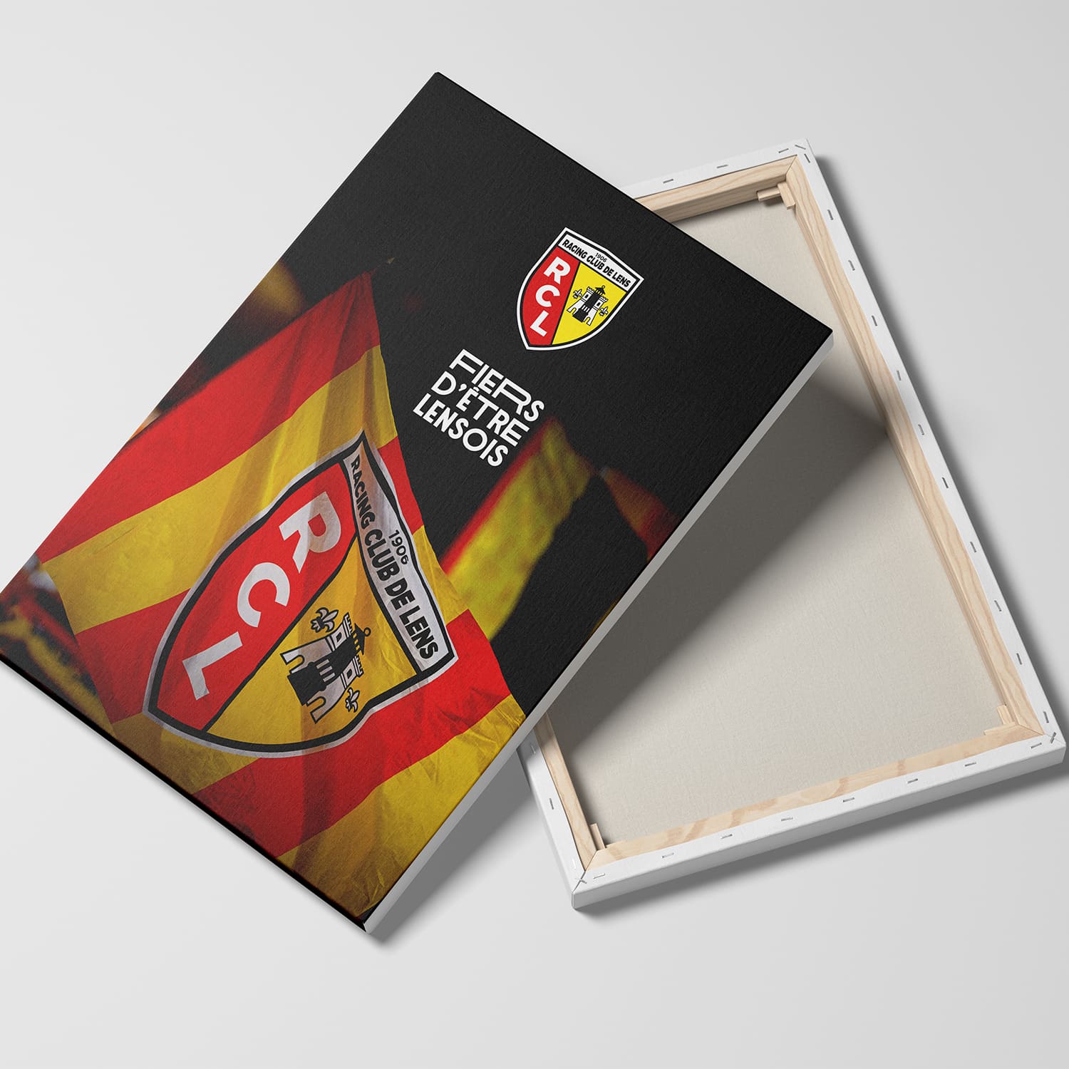Toile sous licence officielle RC Lens - La vague Sang et Or (50*40cm)