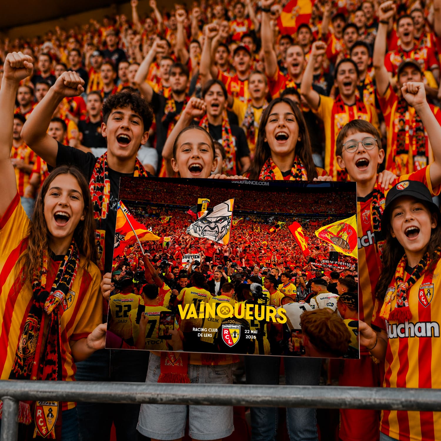 Toile RC Lens Vainqueurs 2026 – Édition Officielle