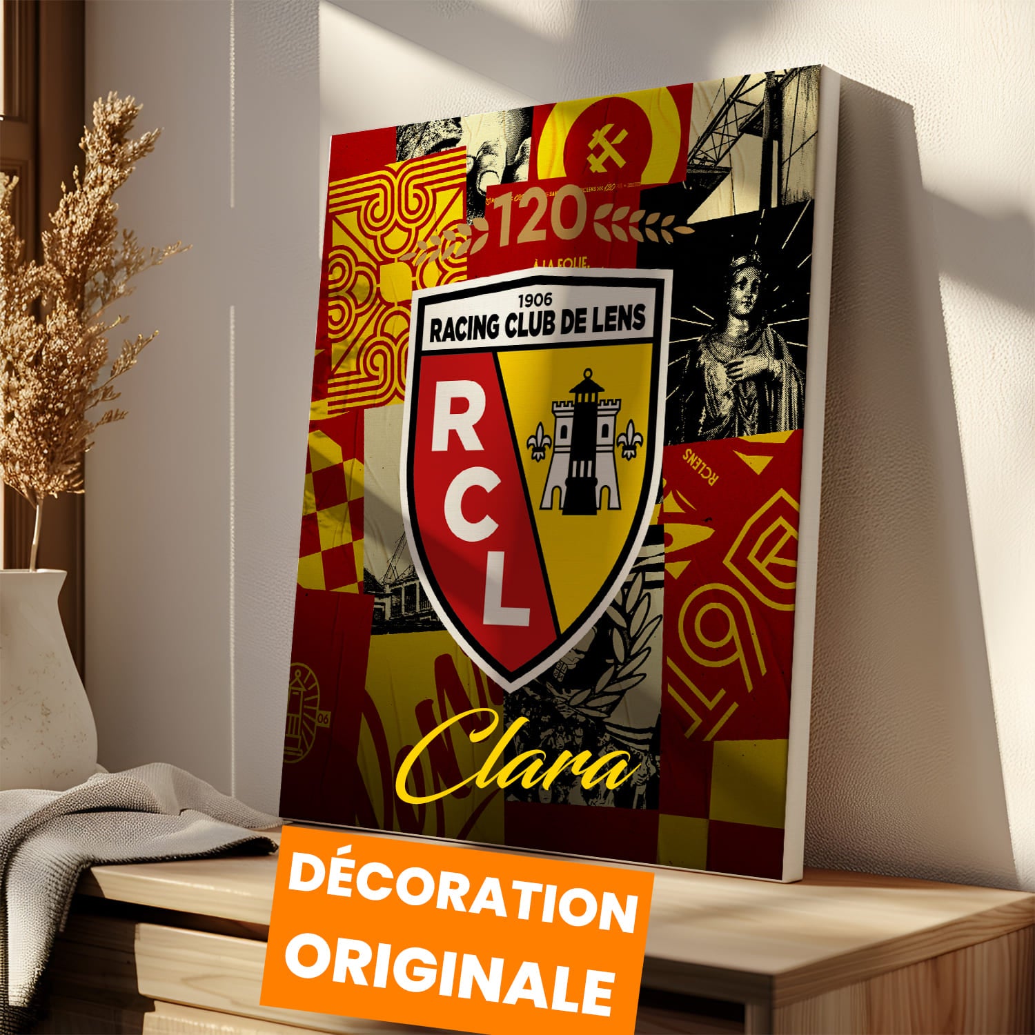OneTrophy RC Lens - Toile Logo personnalisable - Domicile (120 ans)