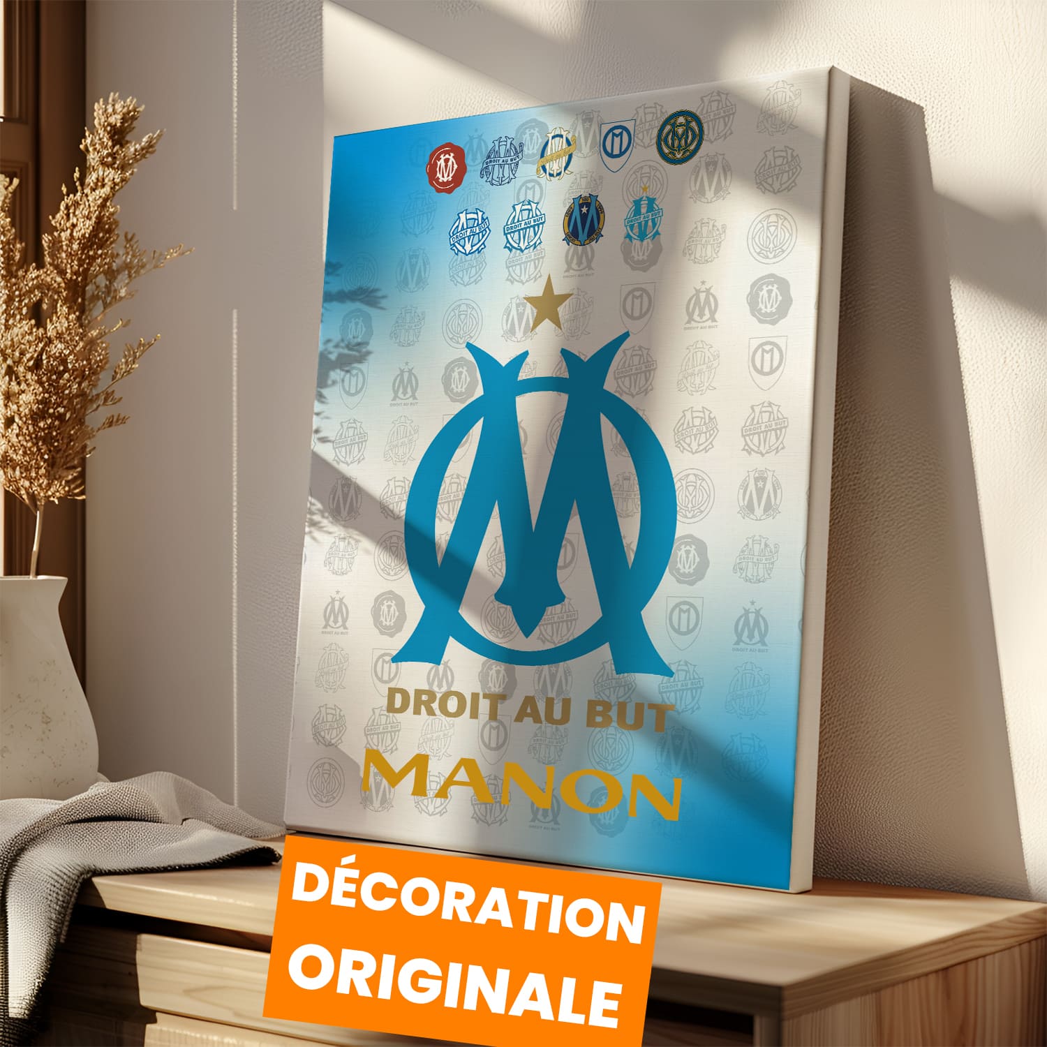 OneTrophy Olympique de Marseille - Toile Logo personnalisable - Domicile