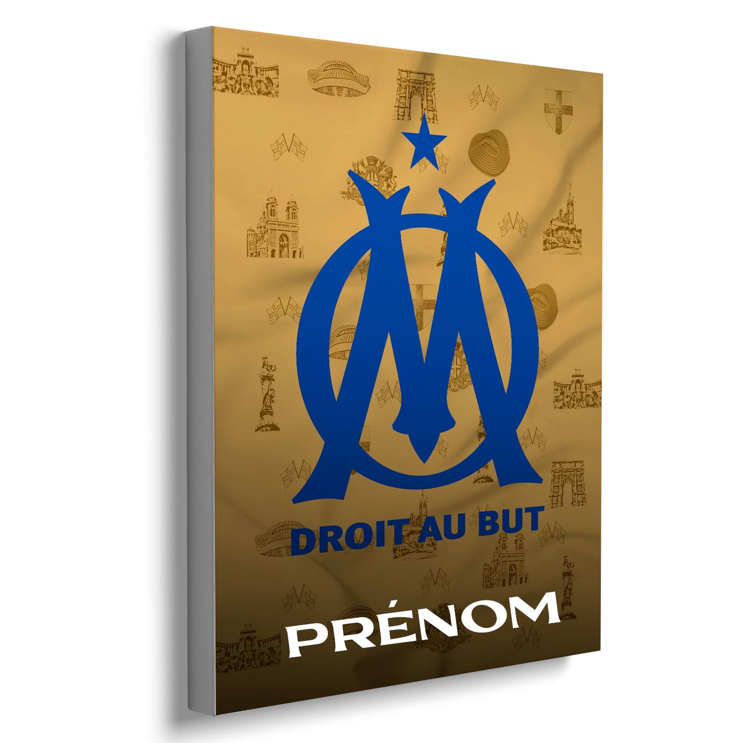 OneTrophy Olympique de Marseille - Toile Logo personnalisable - Marseille - Ville historique (doré)